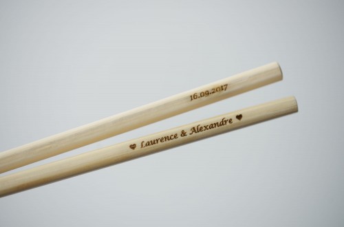 bamboo wedding chopsticks with laser engraving